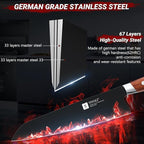 TIVOLI Chef Knife, 8 Inch Professional Cooking Knife, High Carbon Steel Ultra Sharp Deep Cutting Knife with Full Tang Ergonomic Wood Handle, Gift for Men Women Christmas