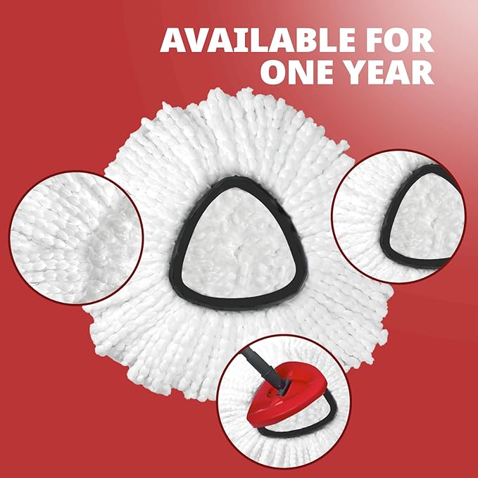 Mop Replace Head, 4 Pack Spin Mop Replacement Head Easywring 1-Tank System, Easy Cleaning, Microfiber, Machine Washable