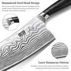 HOSHANHO Cleaver Knife 7 Inch, Razor Sharp High Carbon Powder Steel Meat Cleaver, Professional Butcher Chopper Kitchen Knife for Meat Cutting Vegetable Slicing
