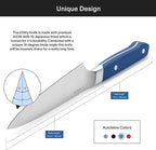 Misen 6.8" Chef Knife – High Carbon Japanese AUS-10 Stainless Steel – Hybrid German & Japanese Blade – Precision Kitchen Knife for Professionals & Home Cooks – Ultimate Cutting Performance - Blue