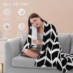 VENTIMI Electric Blanket Heated Throw, 50" x 60" Heated Blanket with 5 Heat Levels & 3 Hours Auto Off, Fast Heating Blankets with ETL & FCC Certification, Black