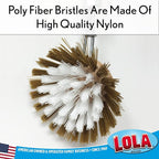 Lola Products Replacement Head for The Original Dishwashing & Vegetable Brush, Birch Hardwood & Nylon Poly Bristles, Reusable & Washable - 1 Pack