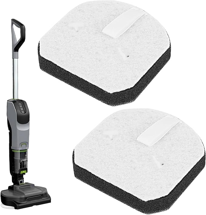 KEEPOW SpinWave Vac Filter Replacement Compatible with Bissell SpinWave + Vac Cordless 37643/3764 All-in-one Powered Spin Mop & Vacuum, Vacuum Mop Filters (2 Pack)