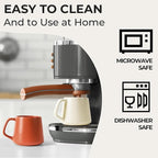 MIAMIO - Coffee Mugs Set of 4 / Large Ceramic Coffee Cups (14 oz) - Mug for Cappuccino, Tea, Espresso - Microwave and Dishwasher Safe - Luxe Collection (Beige Pastel)