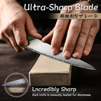 Purple Dragon Gyuto Chef Knife 7.5 Inch, German Vg10 Steel Ultra Sharp Kitchen Knife for Cutting Slicing, Meat Cleaver, Ergonomic Wooden Handle, Gift Box