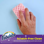 Fabuloso Sponges, Purple - Scratch-Free Scrubber for Dishes and Surfaces - Dishwashing Sponge for Bold and Bright Cleaning Experience, 4 Count - 2 Pack