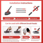 Tile Tub Scrubber Brush No Scratch with 4 Different Function Cleaning Heads and 51" Long Handle- Shower Scrubber for Cleaning Bathroom Kitchen Toilet Wall,Bathtub,Sink，Floors, Walls, mats, Ceilings