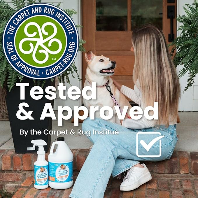 FurryFreshness Extra Strength Cat or Dog Pee Stain & Permanent Odor Remover + Smell Eliminator -Removes Stains From Pets & Kids Including Urine or Blood- Lifts Old Carpet Stains- (2 Pack)