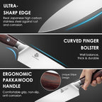 DDF iohEF Kitchen Knife Set, 16-Piece Knife Sets for Kitchen with Block Japanese Stainless Steel Knives Set with Sharpener Ultra Sharp Professional Chef Knife Set with Ergonomic Handle for Cutting