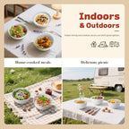 Wheat Straw Camping Bowls Sets of 6,Unbreakable 26oz Lightweight Bowls Sets for Outdoors Activity,Breakfast Bowls for Cereal and Salad.White Series