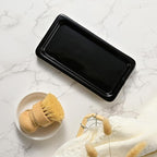 Glass Kitchen Soap Dispenser Set with Ceramic Tray,16.9 floz Hand and Dish Soap Dispenser for Kitchen and Bathroom Decor,Kitchen Accessories(Black Bottles +Black Pumps)