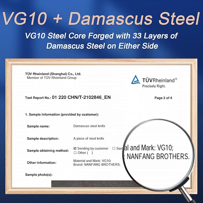 Damascus Kitchen Knife Sets, 9 Pieces Kitchen Knives Set with Block, ABS Ergonomic Handle for Chef Knife Set, Knife Sharpener and Kitchen Shears, Knife Block Set