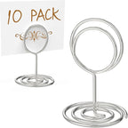 10 Pack Silver Table Number Holders - Place Card Holders for Signs - Table Number Stands - Photo Holder for Tables - Picture Holders for Centerpieces Wedding - Wire Placecard Name Card Photo Stand