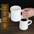 11oz White Diner Coffee Mug Set of 4 Ceramic Mugs Great for Kitchen Set, Travel, and Hot Tea (White)