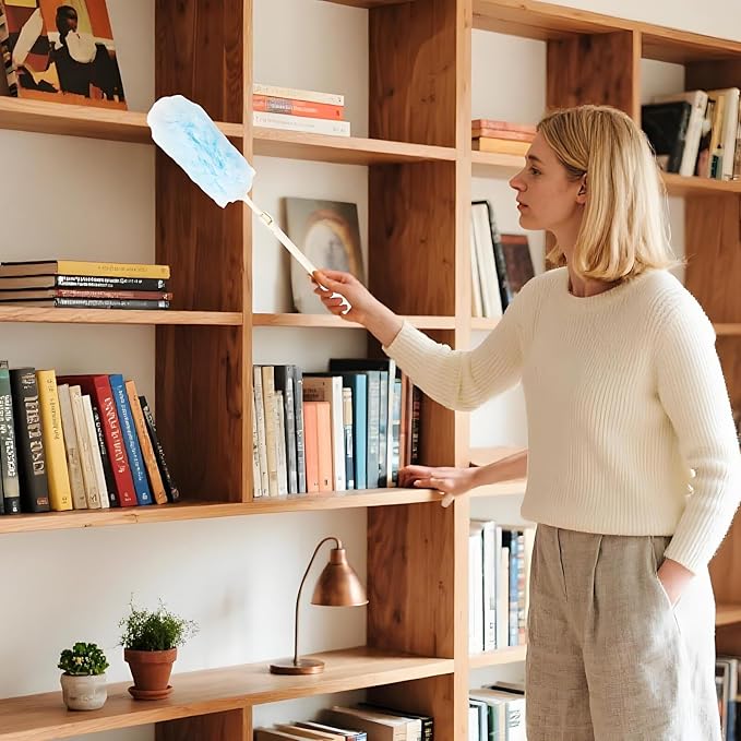 50 Count Heavy Duty Duster Refills for Swiffer Duster, Multisurface 360 Dusters Replacements with 3 ft Extended Handle, Unscented Disposable Dusters for Cleaning Home, Blinds, Ceiling Fans, Furniture