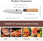 XINZUO 7.3 Inch Santoku Knife, Hand Forged 67 Layers Damascus Super Steel Chef Knife, Japanese Chopping Knife Ultra Sharp, Professional Kitchen Knife with Olive Wood Octagonal Handle