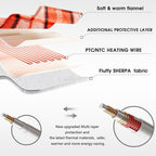 Electric Heated Blanket King Size, 90X100 Orange Blanket with Dual Control&10 Heats Levels&Timer for Bed,Large Plaid Sherpa Heating Blankets Warmer Gifts for Women Grandma Halloween Home Decor, ETL