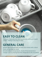 Teocera Soup Mugs with Handles, White Coffee Mugs Set of 4, Large Soup Cups - Striped Design - 24 Ounce Porcelain Jumbo Mugs Bowls for Coffee, Oatmeal, Hot Cocoa, Cereal