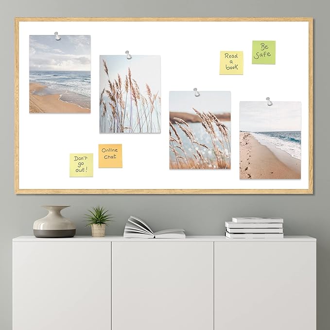 SIGNWIN Poster Bathroom Decor 8"x10"x 4, Wall Art Room Decor Multicolor for Living Room, Bedroom, Office White Beach Grass Cloudy Ocean Sea Wave Horizon Nature Wilderness Realism Landscape