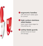 Zyliss Utility Kitchen Knives with Sheath Covers - Dishwasher Safe - Stainless Steel Kitchen Knives Perfect for Cutting Meat, Vegetables & Fruit - 3 Piece Paring Set