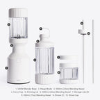 Beast Mega 1200 Plus | Premium Countertop Blender | Smoothies, Shakes, Sauces, Dips, Soups | Blends Ice and Frozen Fruit | XL Vessel | With Extra Vessels, Straw System | 1200W | (Cloud White, 120V)