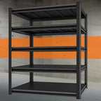 Heavy Duty Shelves, 48'W24'D78'H, 5-Tier Metal Shelves, 3000LBS Loads, Adjustable, Black, For Garages, Warehouses