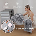 Wapaneus Foot Pocket Heated Blanket Electric Throw with 10 Heating Levels and 4 Timer Settings 4 Hours Auto Shut Off, Flannel Fast-Heating Heated Throw 50" x 60", Machine Washable,Light Grey