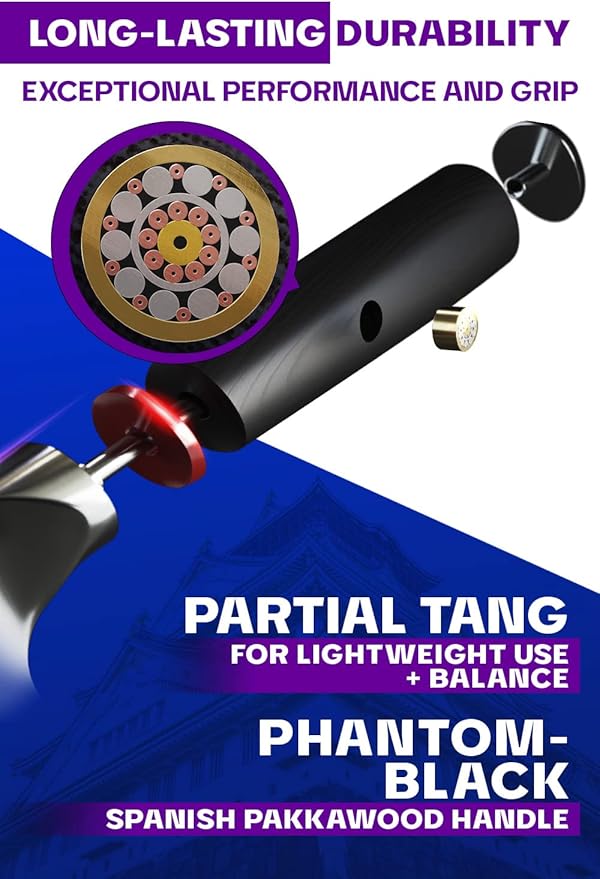 Dalstrong Chef Knife - 8 inch - Phantom Series - Japanese High-Carbon AUS8 Steel Kitchen Knife - Pakkawood Handle - Cooking Knife - Razor Sharp Chef's Knife - Sheath Included