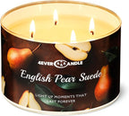 Over 50 Hours Jar Candle - 4-Wick Long-Lasting Scented Candles, 18oz Natural Soy Wax Candle for Home, Candle Gifts for Women & Men, English Pear Suede