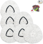 6 Pack Spin Mop Replacement Heads Compatible for Oceda EasyWring 1 Tank Bucket System, Microfiber Mop Replace Head Refills for Hardwood Floor Cleaning (Not for 2 Tank)