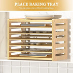 7 Tier Large Size Wooden Tray Dividers for Cabinet, Kitchen Cabinet Tray Divider for Pans, Storing pans, Baking trays, Cutting Board