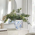 Hollyone Blue and White Porcelain Vase Large Chinoiserie Floral Vintage Tall Blue Ceramic Vases for Home Mantle Shelf Living Room Table Centerpieces Decor, 7 Inch