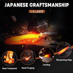 Huusk Steak Knives Set of 6, Japanese Steak Knives 4.9 Inch with Damascus Patterns, Non-serrated Steak Knife Sets With Sheaths, Sharp Steak Knife Set With Gift Box