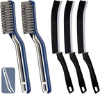 5 PCS Crevice Cleaning Brush, Multifunctional Hard Bristle Grout Cleaner Brush, Bathroom Cleaning Brush Tool with Clip,Kitchen Brush for Household, Kitchen, Window, Sink, Toilet, Grout