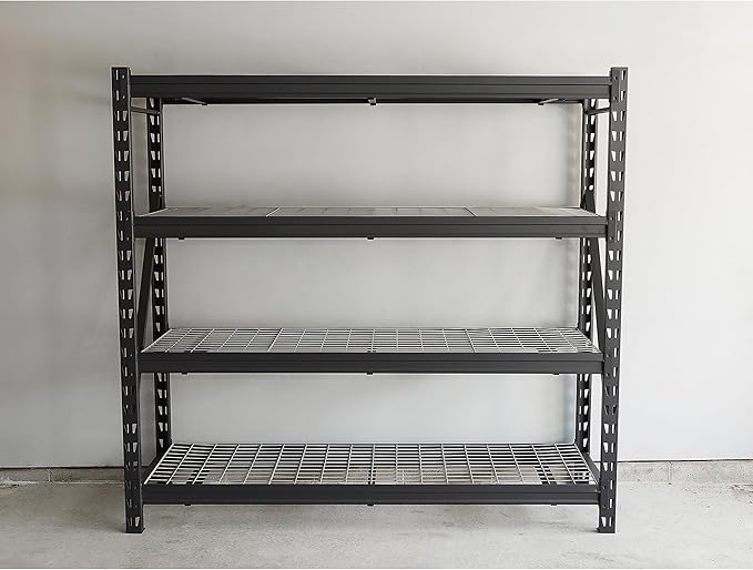 Ironton 4-Tier Industrial Steel Shelving Unit, 8,000-Pound Load Capacity, Garage Storage Rack, 77" W x 24" D x 72" H