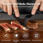 Steak Knives Set of 8, 4.7 Inch Dishwasher Safe Non Serrated Dinner Knives, Razor Sharp for Precise Cutting, Non-Stick Blade & Non Rust, Easy to Maintain Ideal for Home Restaurant Party