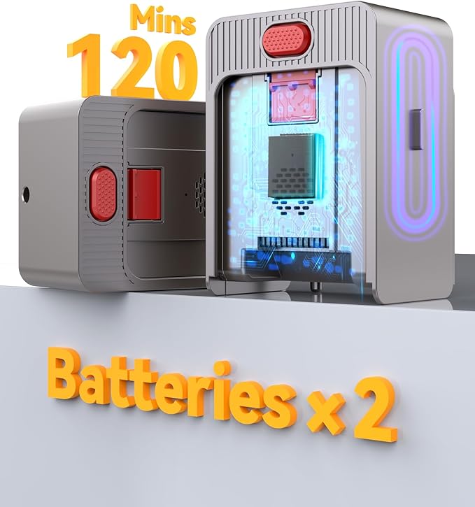 Cordless Vacuum Cleaner, 2 Batteries 120 Mins Runtime 45Kpa 550W, Stick Vacuum with Anti-Tangle Design, Self-Standing, Vacuum Cleaners for Home, Hardwood Floor, Carpet, Pet Hair