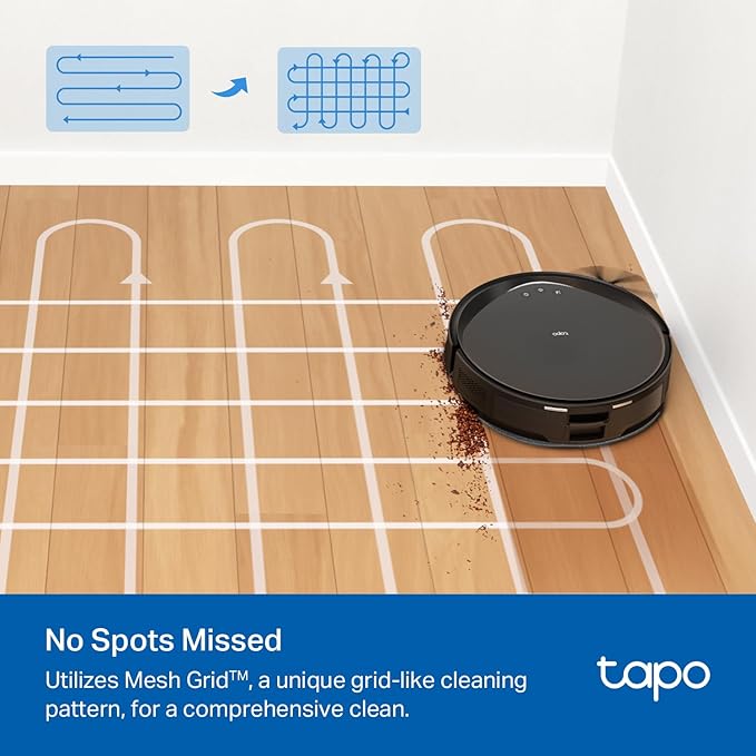 Tapo Ultra-Slim LiDAR Smart Navigation Robot Vacuum and Mop with Self-Emptying Dock, 5300Pa Max, 97%+ Dust Pickup Rate, Self-Charging, Compatible with Alexa & Google Home, RV20 Max Plus