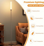 LED Floor Lamp with Remote Control, 65" Standing lamp with Stepless Adjustable 3000K-6500K Colors & 5%-100% Brightness, Foot Switch(Brown)