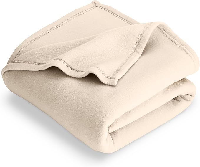 Bare Home Polar Fleece Blanket - Throw - Sand - Warm & Cozy - Premium Fleece - Blanket for Bed, Sofa, Camping, Travel and Cold Nights - Lightweight (Throw, Sand)