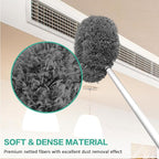 Ceiling Fan Cleaner Duster Reusable Microfiber Ceiling Fan Blade Cleaner Removable Duster with Extension Pole Adjusts 13 to 49.7 Inch for Cleaning Walls Bookshelves Furniture Door Window Top (Gray)
