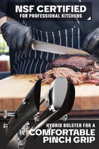 Dalstrong Carving Knife & Meat Fork Set - Gladiator Series Elite - 8" Honing Rod - Forged HC German Steel - 9 inch Carving Knife & Sheath - Hollow Ground Carving Set - Matching Fork - NSF Certified