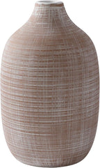 2024 Updated ALMA 9-in Tall Flower Vase Terracotta, Rustic Ceramic Vase for Pampas Grass|Farmhouse Decorative Vase in Boho Home Decor, Room, Shelf, Mantle Decor