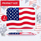 3Pcs Patriotic Serving Trays Red Blue White USA Flag Platter 4th of July Serving Dishes for Independence Day Veterans Day Party Decor