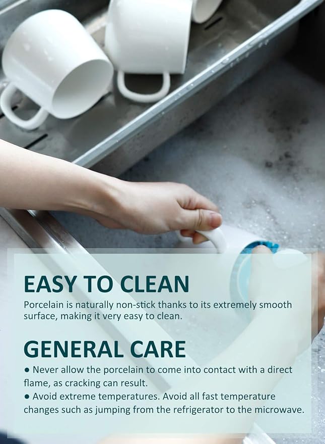 Teocera Coffee Mugs Set of 4-12oz Chip-Resistant Ceramic Cups with Ergonomic Handle | Dishwasher & Microwave Safe White Mugs | Keeps Beverage Hot, Perfect for Family Kitchen & Holiday Gifts