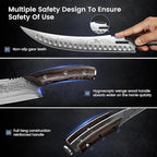 Butcher Knife Set, 3 PCS Kitchen Knives Set for Cutting, Meat Cleaver Chef Knife Set, Japanese Style High Carbon Steel Knives Set, Chopping & Slicing & Boning for Home and BBQ, Gift for Men