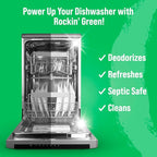 Rockin' Green Deep Cleaning and Deodorizing Tablets for Dishwashers, Washing Machines, and Garbage Disposals, Removes Odor and Residue (Dishwasher Cleaning Tablets, 8 Pack)