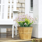 12 Bundles Artificial Flowers Outdoor UV Resistant Fake Flowers No Fade Plastic Plants Garden Porch Window Box Decorating (White)