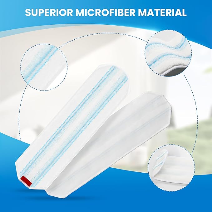 8 Pack Microfiber Mop Pad for O-Cedar H2prO Flat Mop System, Reusable Mop Head Replacements, Machine Washable (White*8P)