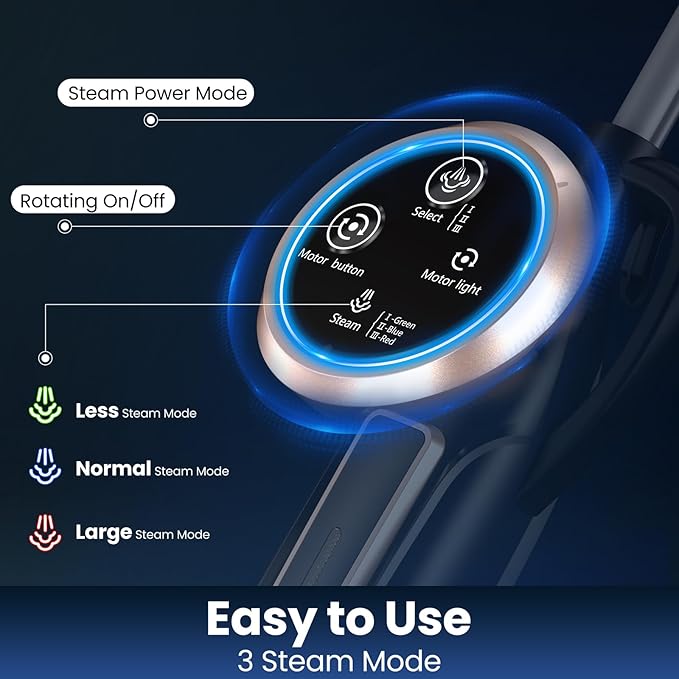 DEVOAC VM6 Scrubbing Steam Mop with Rotating Mop Pads, 10 in 1 Steam Mop, Lightweight Spin Mop & 3 Steam Modes for Hard Floor Laminate Marble Floors